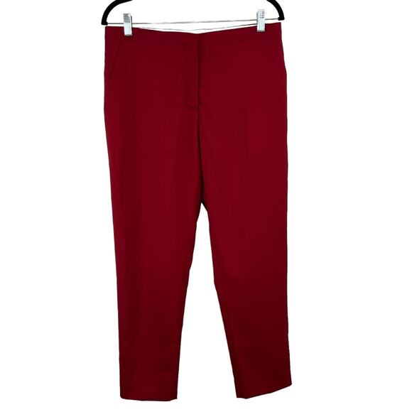 Marni Flat Front Slim Red High Rise Ankle Trouser Pants Slacks Italy 6/Medium - Picture 1 of 13